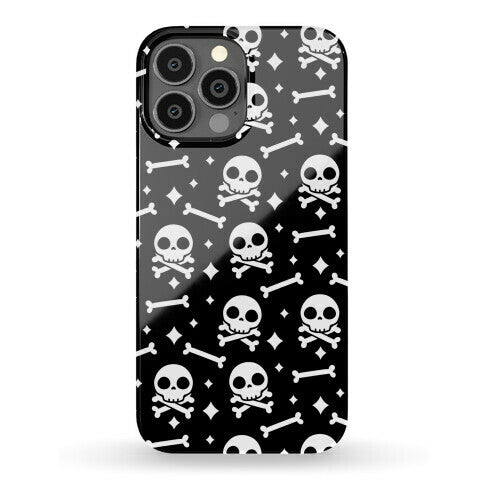 Cute Skull N' Bones Pattern (Black) Phone Case